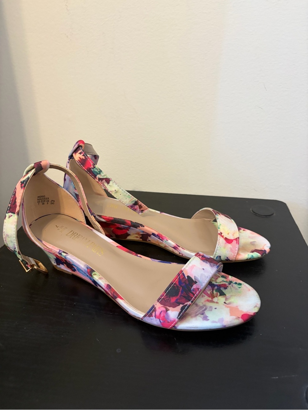 Dream Pairs Floral Slingback Heels - Pink, Red, Green